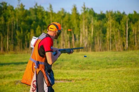 Athletes shoot at targets Foto stock