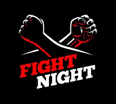 Athletes square off concept poster template. Red, black, white design Stock Illustration