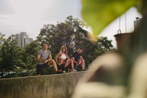 Athletes taking a break Stock Photos