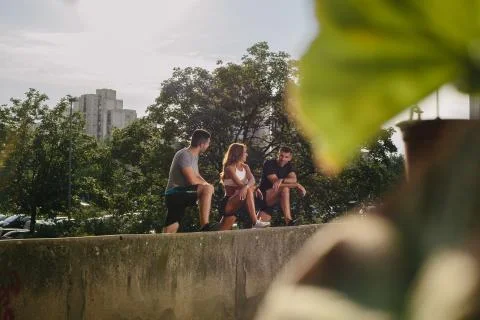 Athletes taking a break Stock Photos