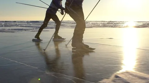 Athletes train at Lake Baikal. Stock Footage 79548909