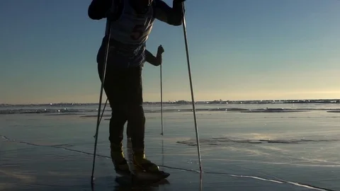 Athletes train at Lake Baikal. Stock Footage 80670813