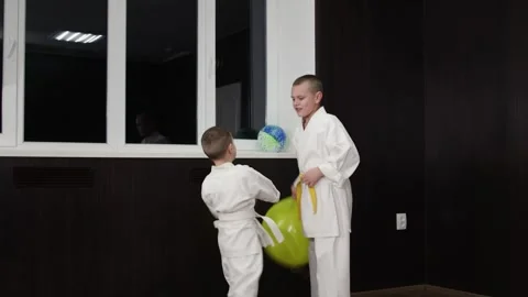 Athletes train using a ball Stock Footage 272309899