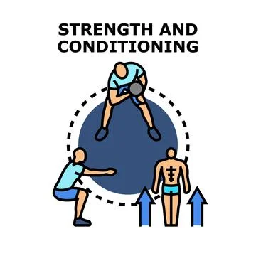 Athletes training for strength and conditioning workout 库存插图