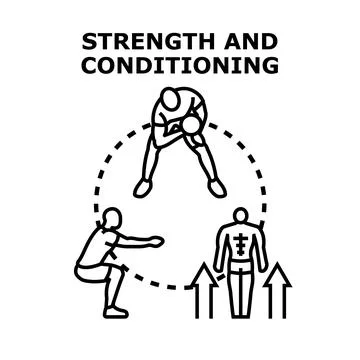 Athletes training for strength and conditioning workout 库存插图