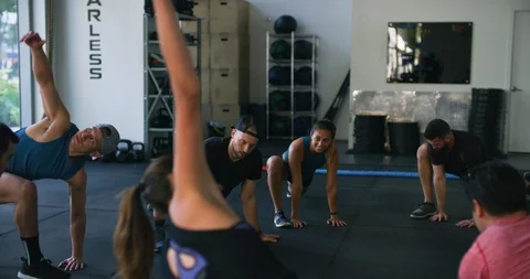 Athletes training together Stock Footage 104224493