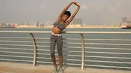Athletic African Woman Stretching Before Workout Stock Footage