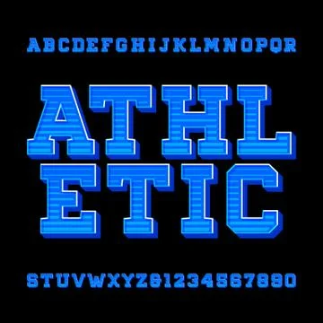 Athletic alphabet vector font. Stock Illustration