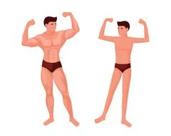 Athletic Muscular Man in Underwear, Inverted Triangle Male Body Type  Cartoon ~ Clip Art #134443087