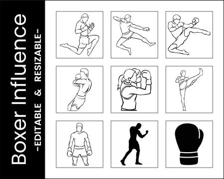 Athletic Boxer Ready in Strong Stance Stock Illustration