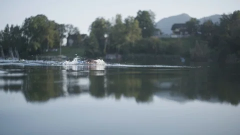 Athletic crawl swimming Stockbeeldmateriaal 92849878