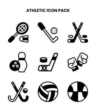 Athletic DuoTone Bundle Icons Pack Ilustración de archivo