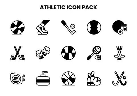 Athletic DuoTone Scalable Icons Pack Stock Illustration
