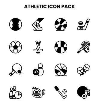 Athletic DuoTone Vector Icons Pack Stock Illustration