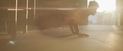 Athletic Guy Doing Push Ups In Sunshine Stock Footage 208711206