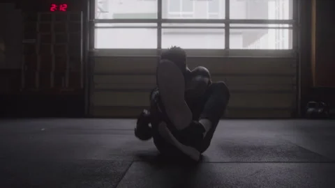 Athletic Guy Doing Russian Twists In Gym Stock Footage 270323974
