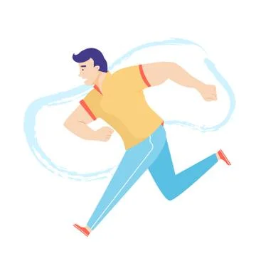 The athletic healthy man quickly runs Ilustração Stock