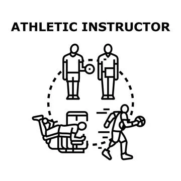 Athletic instructor vector concept a professional trainer coaching diverse in Stock Illustration