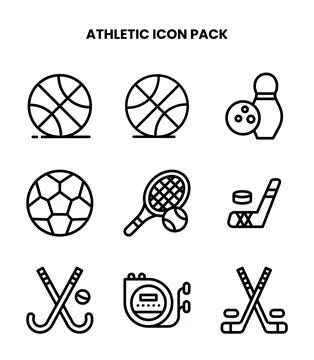 Athletic Line Bundle Icons Pack Stock Illustration