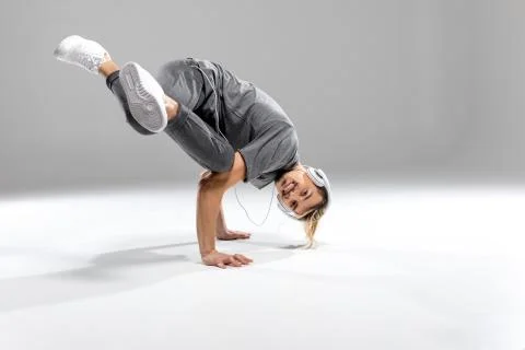 Athletic man dancing Stock Photos