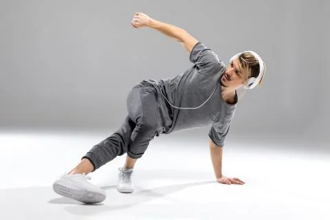 Athletic man dancing Stock Photos