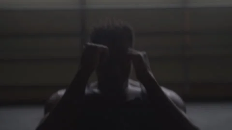 Athletic Man Does Ab Workout In Gym Stock Footage 270324044