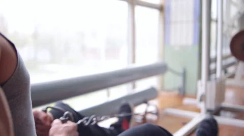 Athletic man doing spine workout Video stock 64318515