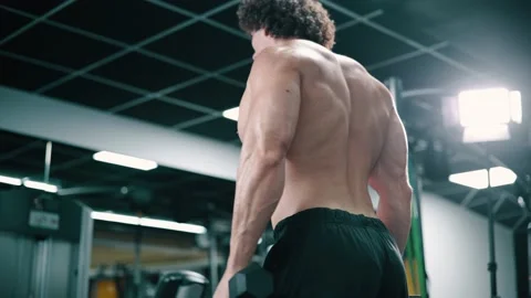 Athletic man doing weight lifting. Video stock 162666618