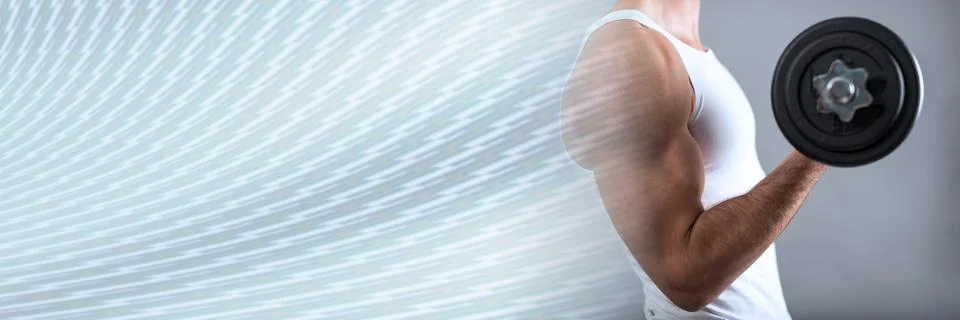 Athletic man; panoramic banner Stock Photos
