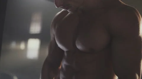 Athletic man posing on camera Stock Footage 236181973