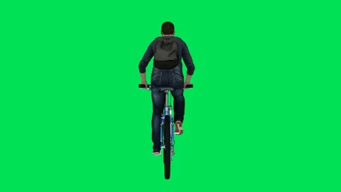 Athletic man riding bicycle from back angle Stock-Footage 246730599