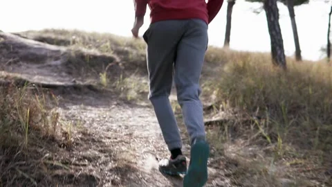 Athletic man running in nature. Concept of willpower and motivation. Stock Footage 314653804