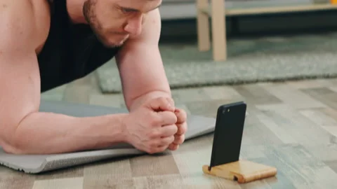 Athletic Man Is Standing In Plank Stock Footage 135321595