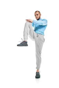 Athletic man stretching Foto stock