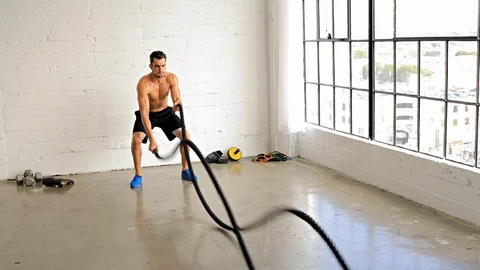 Athletic Man Working Out 스톡 동영상 86867999