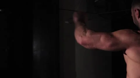 Athletic man working out at the gym, shoulders Stock Footage 62759000