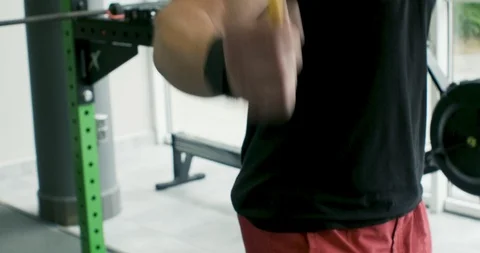 Athletic Man working out with a jump-rope. Close up, slow motion Stock Footage 116509070
