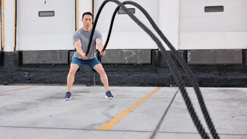 Athletic man working out in Los Angeles Video stock 248398803