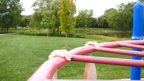 Athletic man working out training exercising doing pull ups, 4k, 60fps. Stock Footage 115900877
