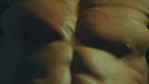 Athletic men pumping up muscles push-ups Video stock 118775618