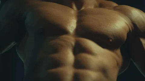 Athletic men pumping up muscles push-ups on uneven bars Video stock 118776670