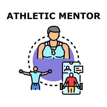 Athletic mentor providing online and offline fitness coaching Ilustración de archivo