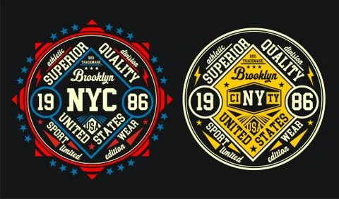 Athletic NYC brooklyn イラスト素材