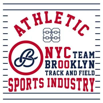 Athletic nyc team brooklyn Stock Illustration