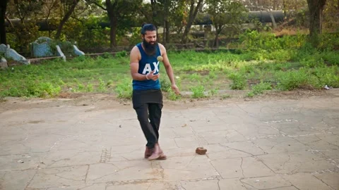 Athletic Performs with energy as part of his health routine Stock Footage 312727973