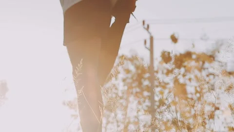 Athletic runner doing stretching exercise, preparing for running in the nat.. Stock Footage 259606122