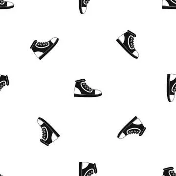 Athletic shoe pattern seamless black Illustrazione stock