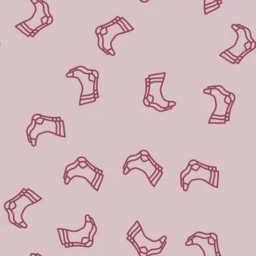Athletic socks clothing line vector seamless pattern Stock Illustration