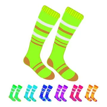 Athletic socks soccer vector cartoon graphic Stock Illustration