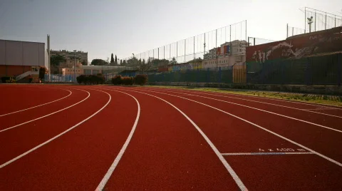 Athletic track Stock Footage